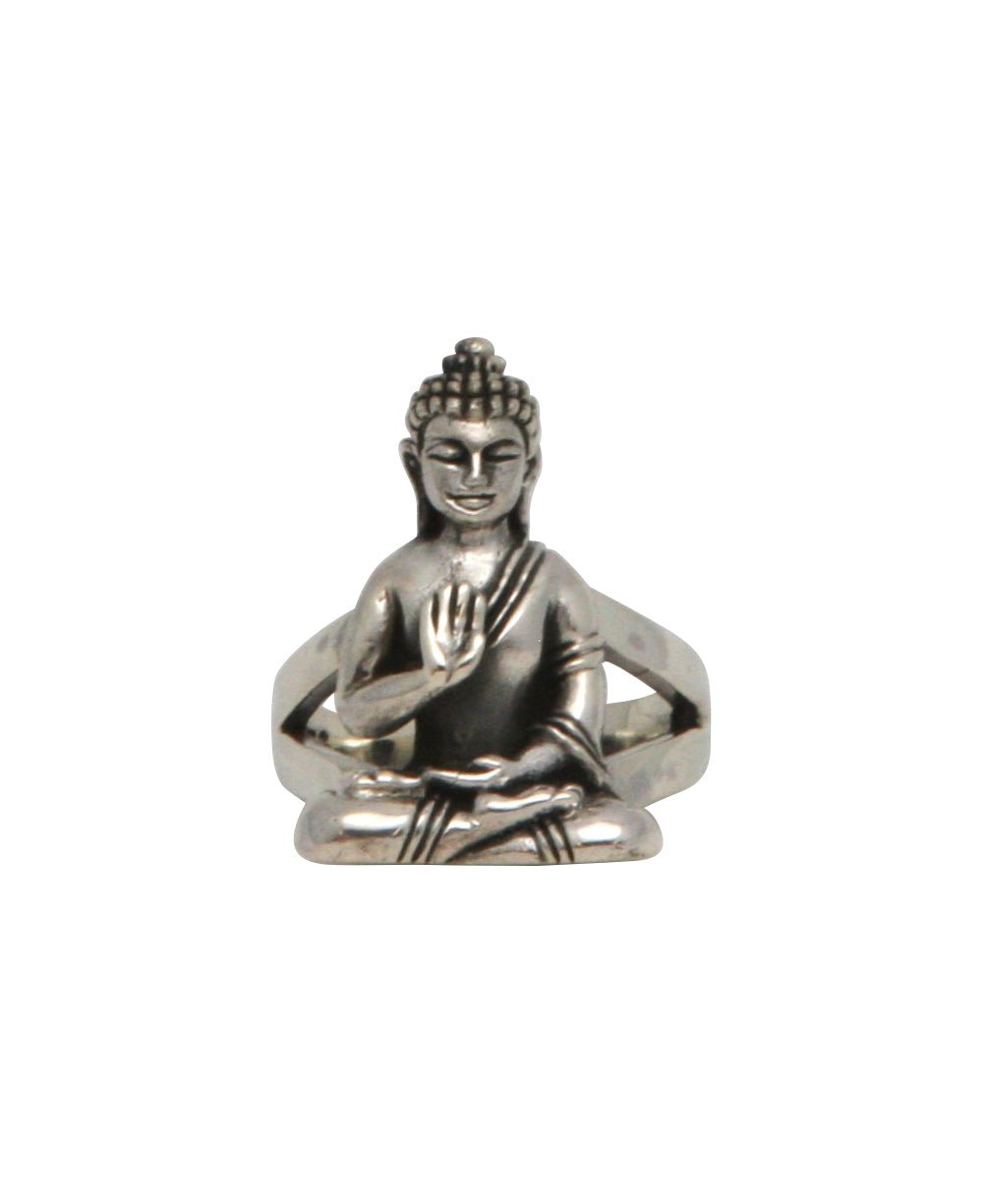 Large Sterling Silver Buddha Ring - Jewelry Size 12