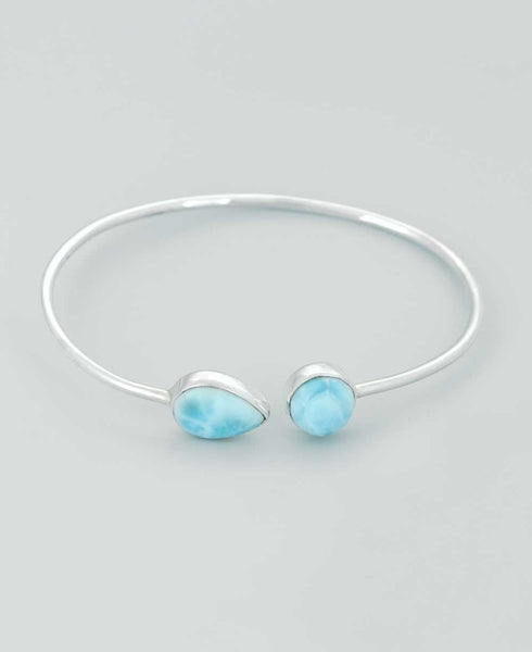 Larimar Gemstone Bracelet, Sterling Silver Adjustable Bolo Bracelet, AAA on sale Quality Dominican Republic Larimar Bracelet, Gifts for Her