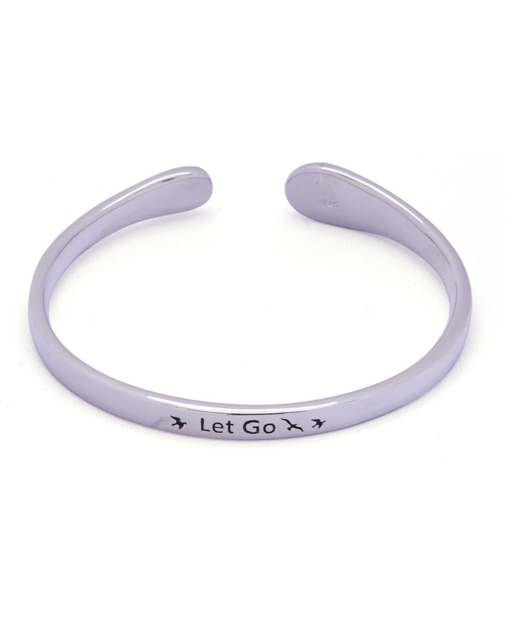 Let Go Sterling Silver Adjustable Mantra Bracelet - Bracelets