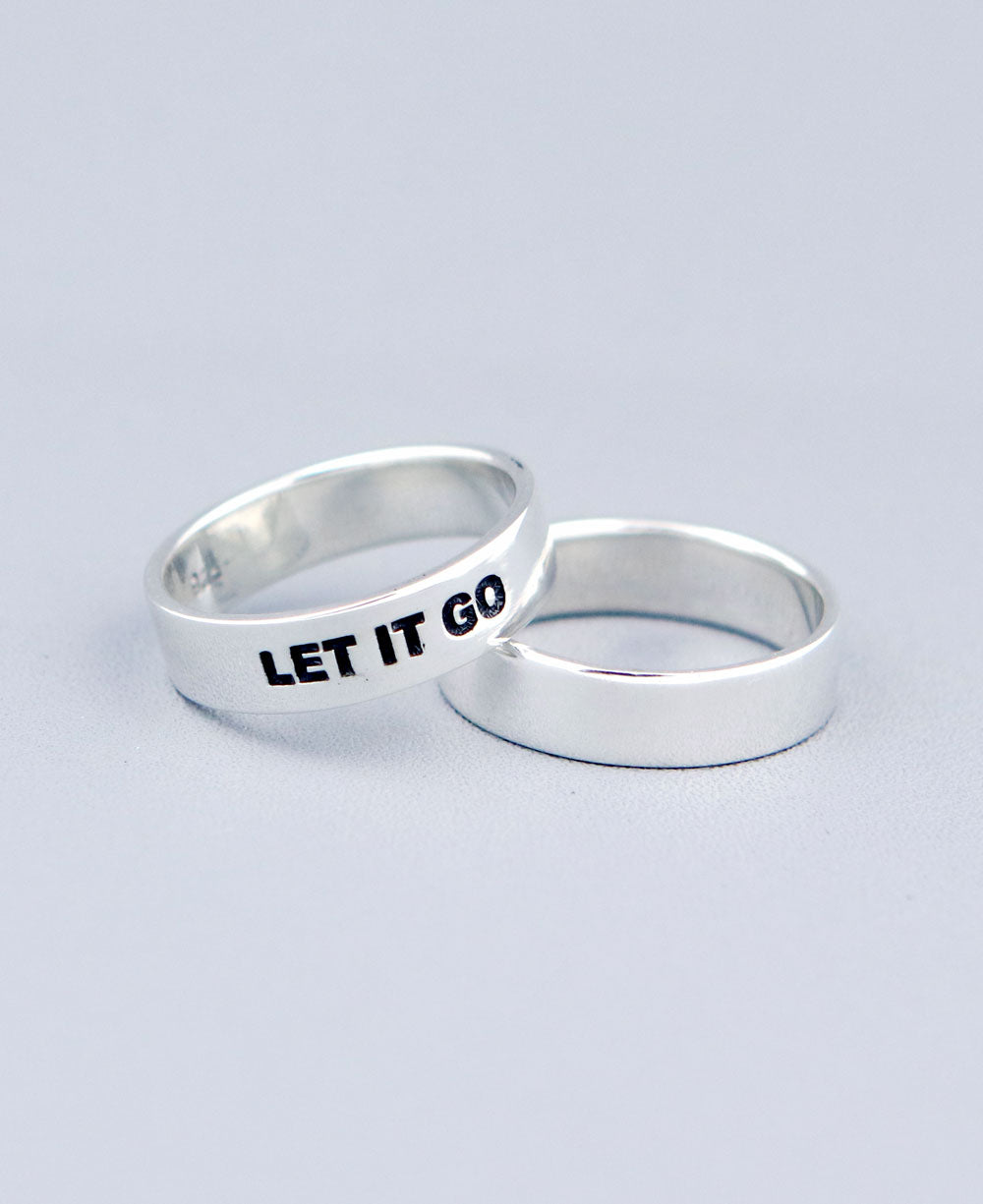Let it Go Inspirational Sterling Simple Band Ring - Rings Size 6