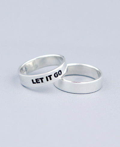 Let it Go Inspirational Sterling Simple Band Ring - Rings Size 6