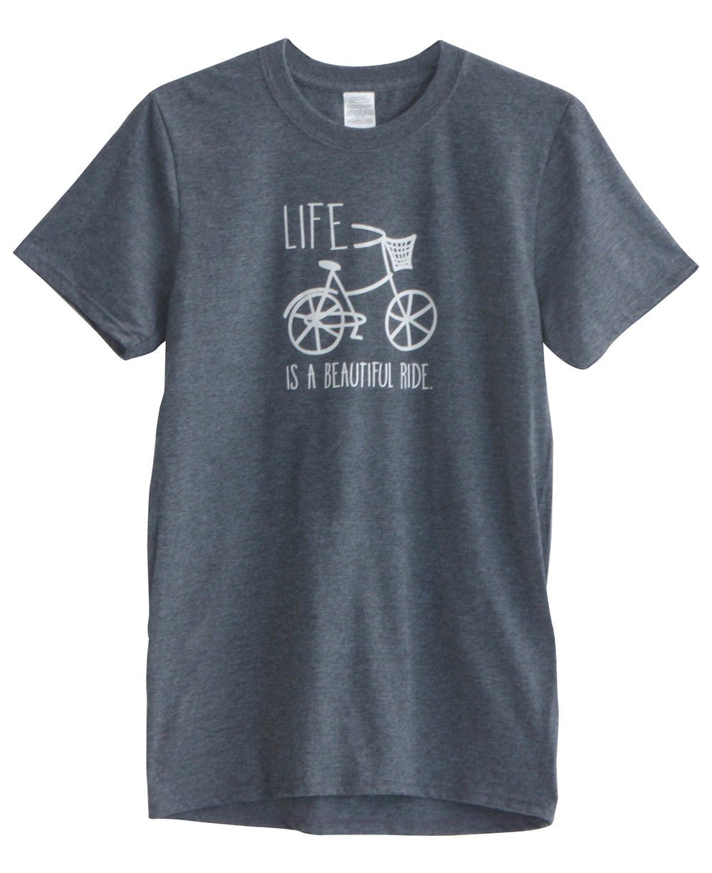 Life is a Beautiful Ride Women’s Bicycle Tee - Inspirational Apparel L