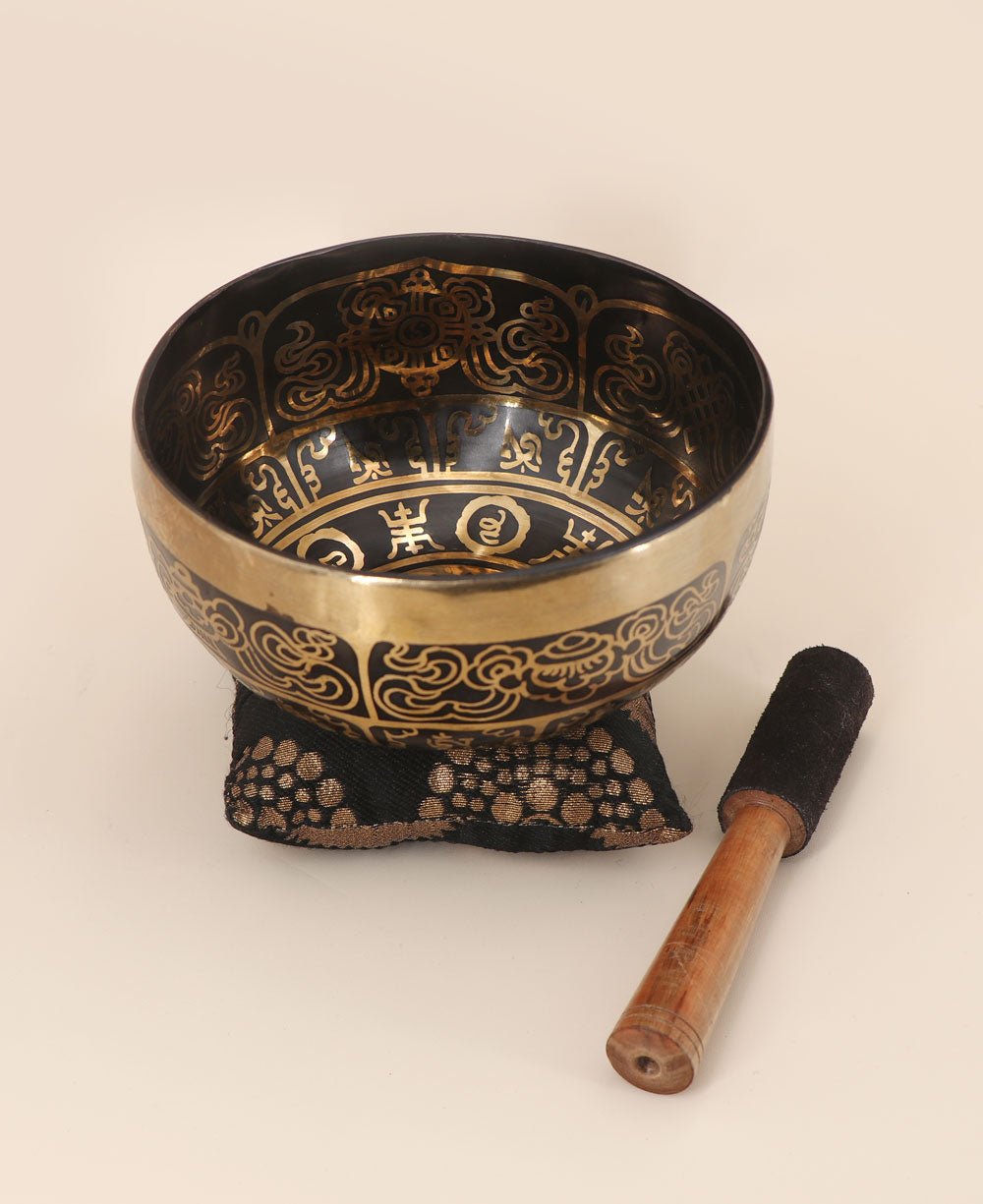 Lotus Mandala and Mantra Design Meditation Singing Bowl - Singing Bowl