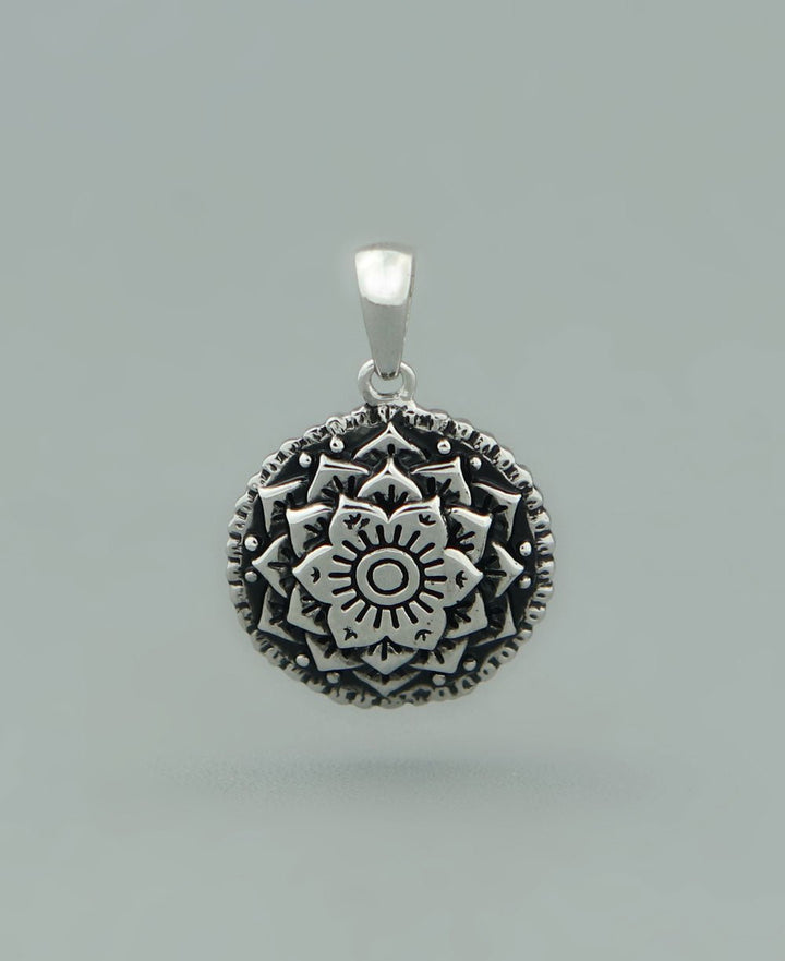 Lotus Mandala Pendant in Sterling Silver -