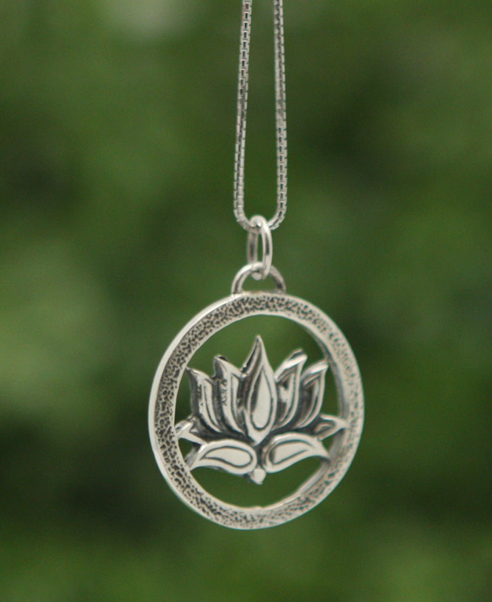Lotus Pendant Necklace in Sterling Silver - Necklaces