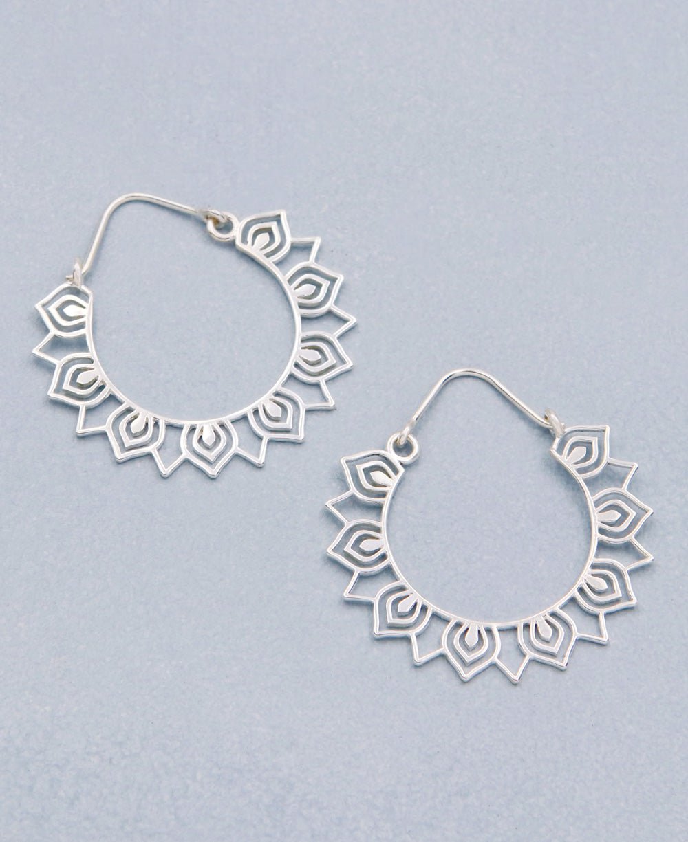 Lotus Petal Hoop Earrings -