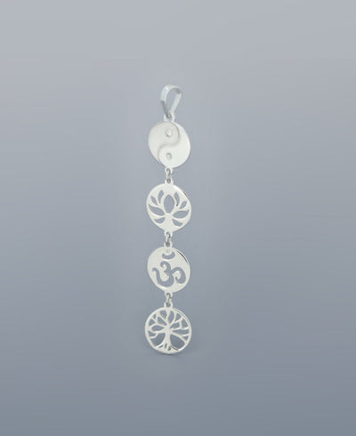 Lotus, Yin Yang, Tree of Life, Om Pendant in Sterling Silver - Necklaces