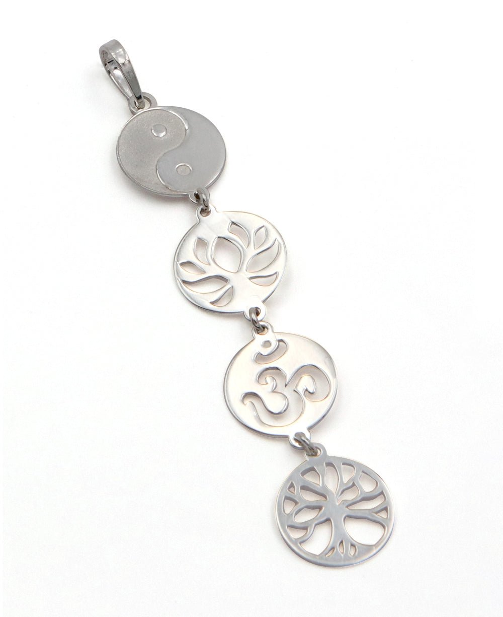 Lotus, Yin Yang, Tree of Life, Om Pendant in Sterling Silver - Necklaces