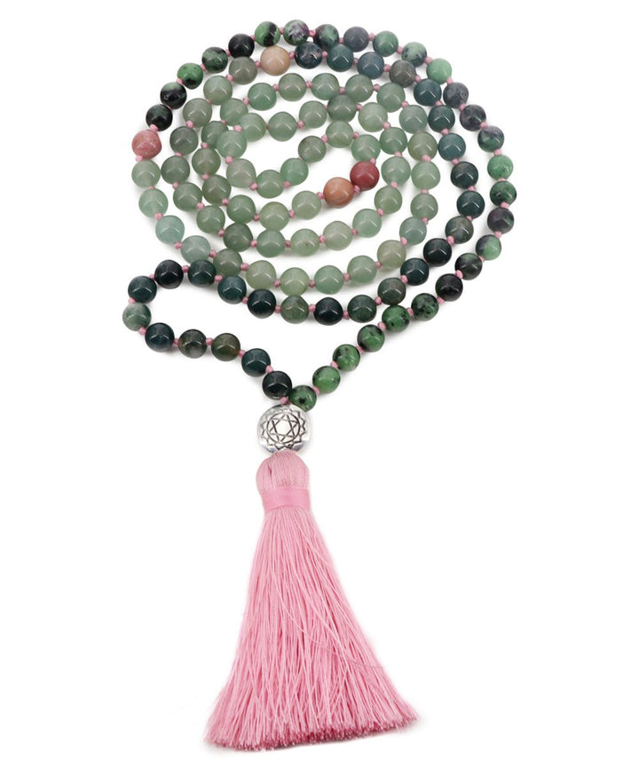 Love and Joy Heart Chakra Meditation Mala - Prayer Beads 6mm