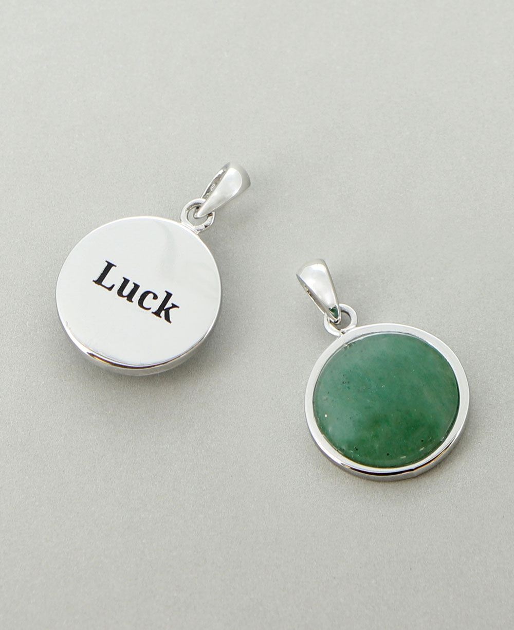 Luck Jade Sterling Silver Pendant - Charms & Pendants