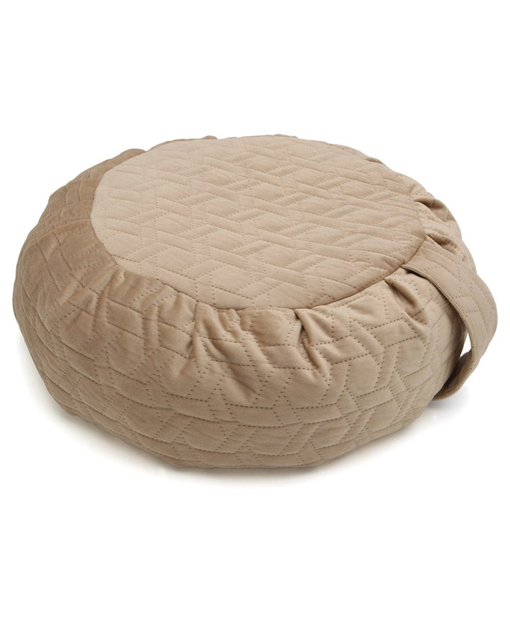 Luxe Quilted Zafu Meditation Cushion - Massage Cushions Beige