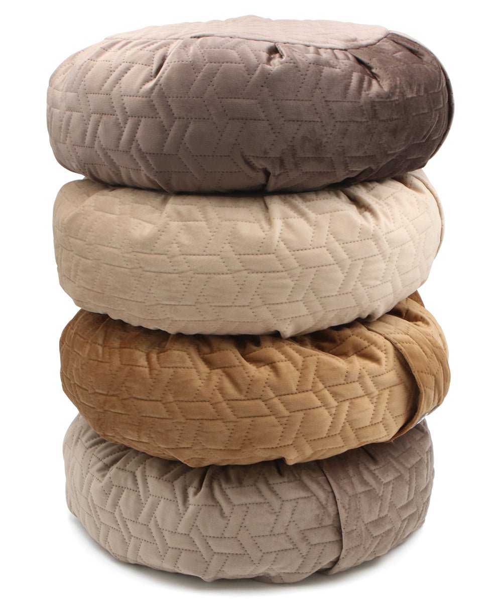 Luxe Quilted Zafu Meditation Cushion - Massage Cushions Coffee