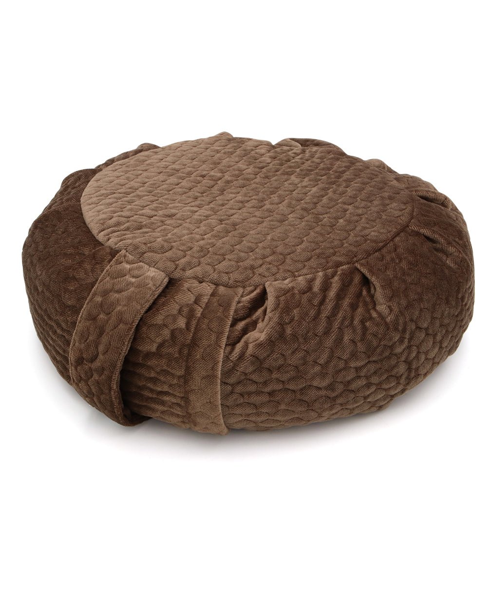 Luxe Quilted Zafu Meditation Cushion in Honeycomb - Massage Cushions Coffee