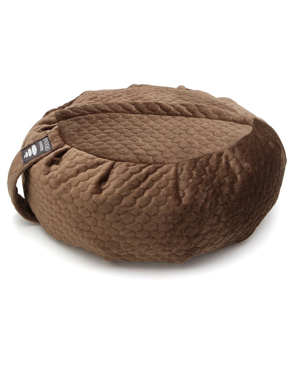 Luxe Quilted Zafu Meditation Cushion in Honeycomb - Massage Cushions Coffee