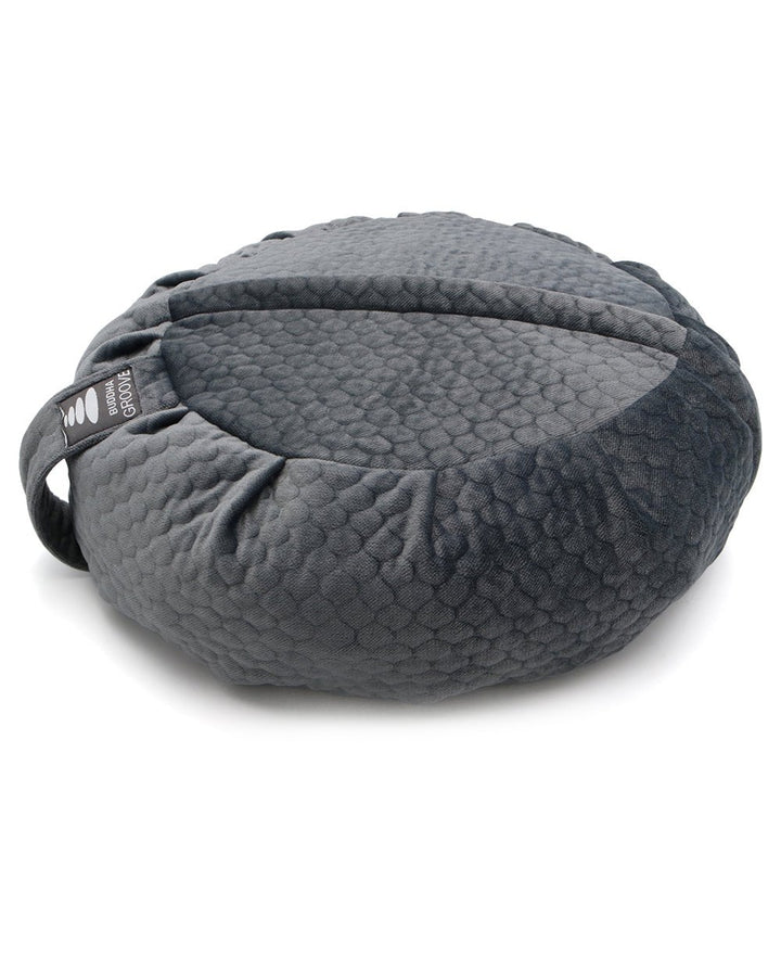Luxe Quilted Zafu Meditation Cushion in Honeycomb - Massage Cushions Slate