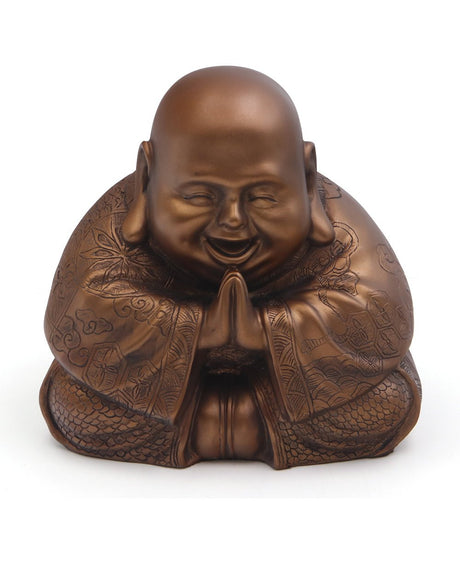 Majestic Praying Happy Buddha Statue - Sculptures & Statues Bronze