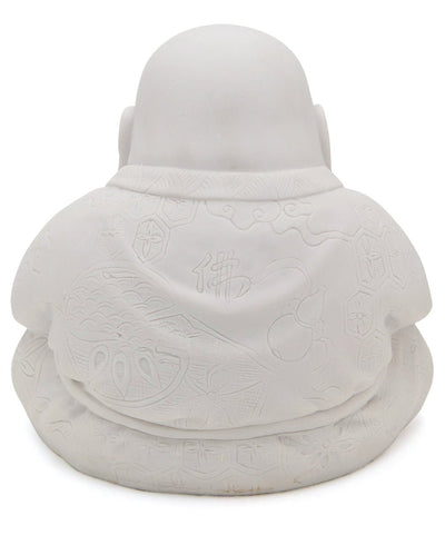 Majestic Praying Happy Buddha Statue - Sculptures & Statues White