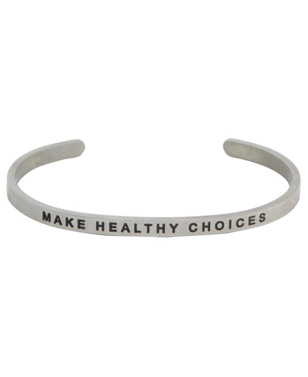 Make Healthy Choices Inspirational Cuff Bracelet - Bracelets
