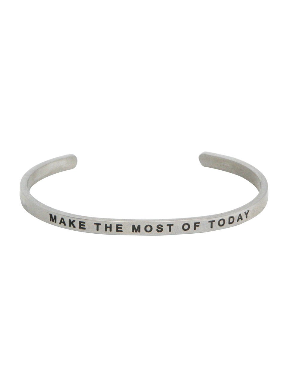 Make the Most of Today Inspirational Cuff Bracelet - Bracelets