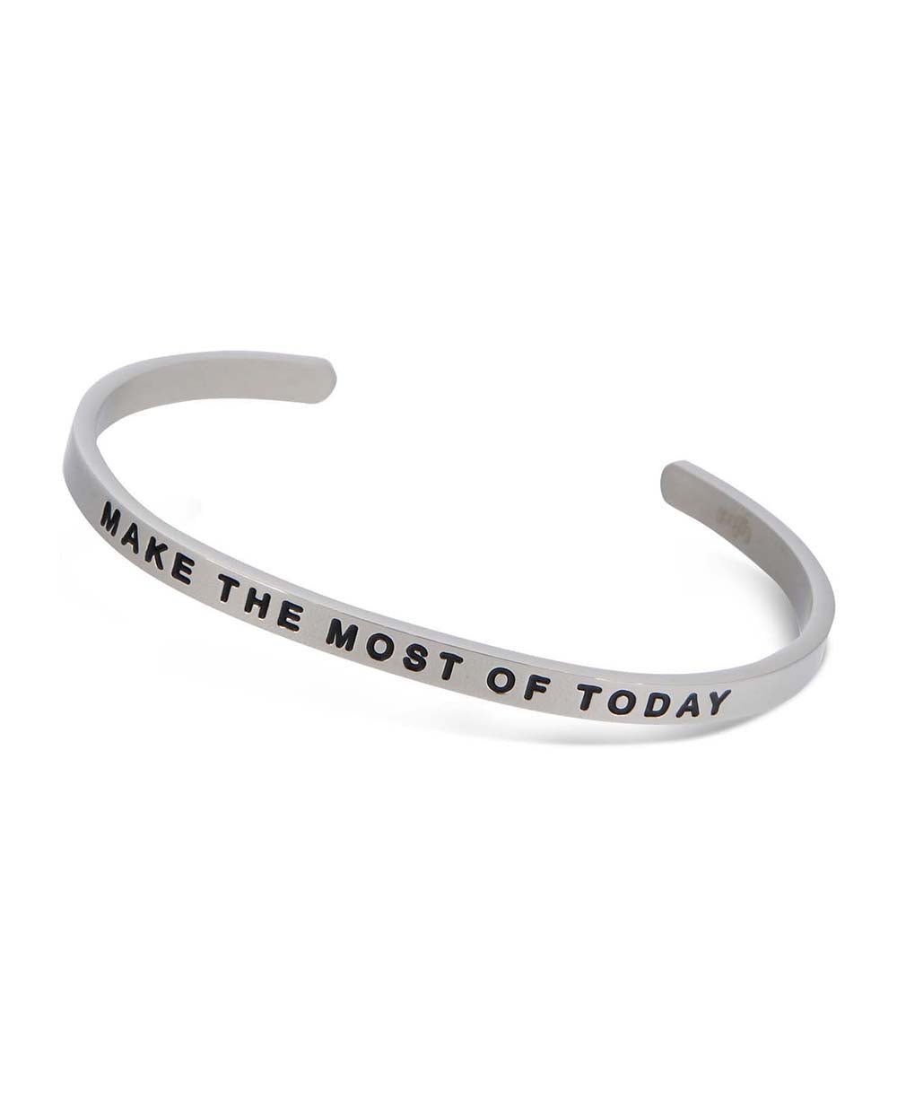 Make the Most of Today Inspirational Cuff Bracelet - Bracelets