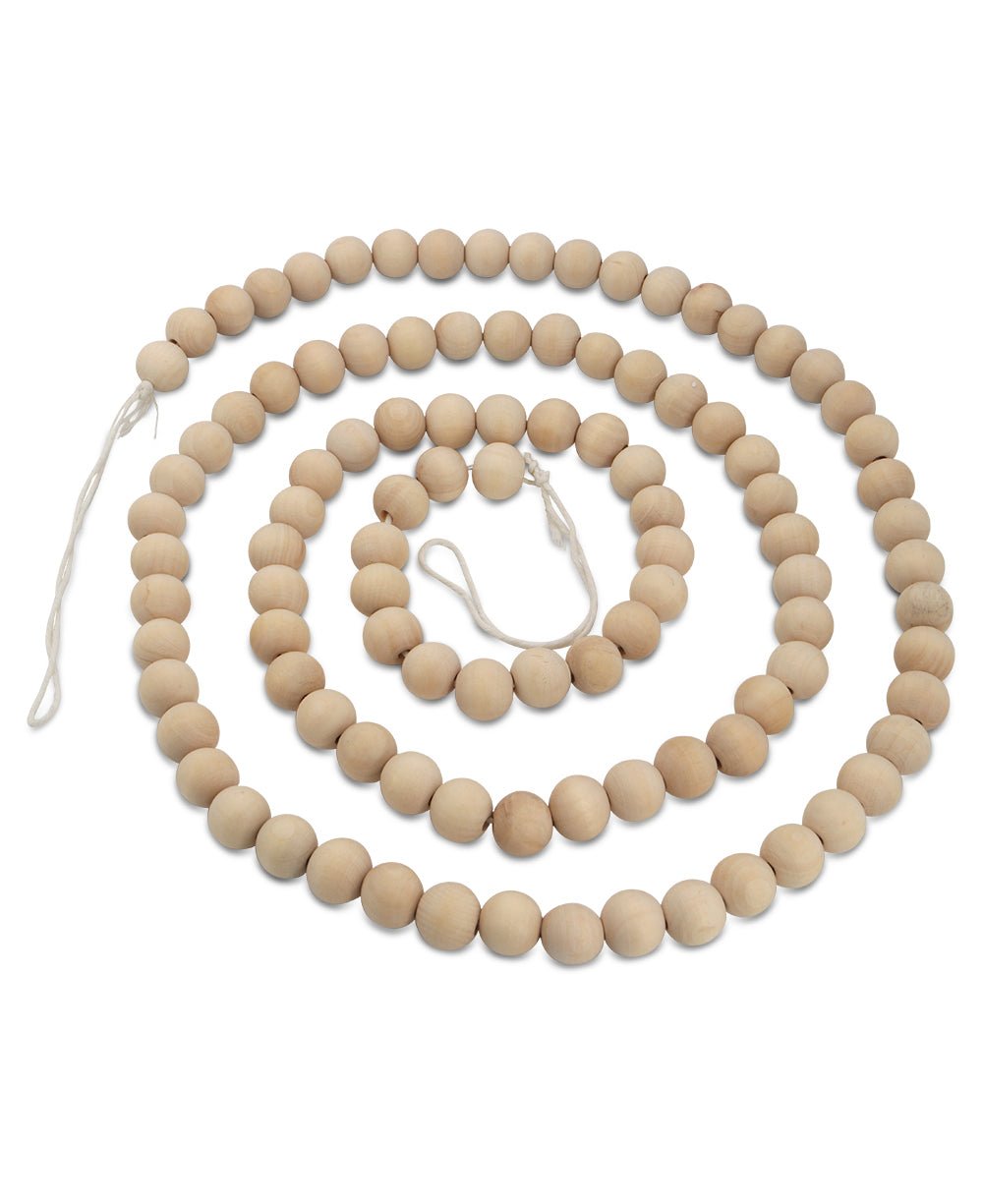 Mala Inspired Wood Beads Garland, 6 Ft Long - Wreaths & Garlands