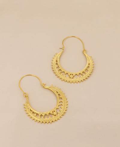 Mandala Design Hoop Earrings - Earrings