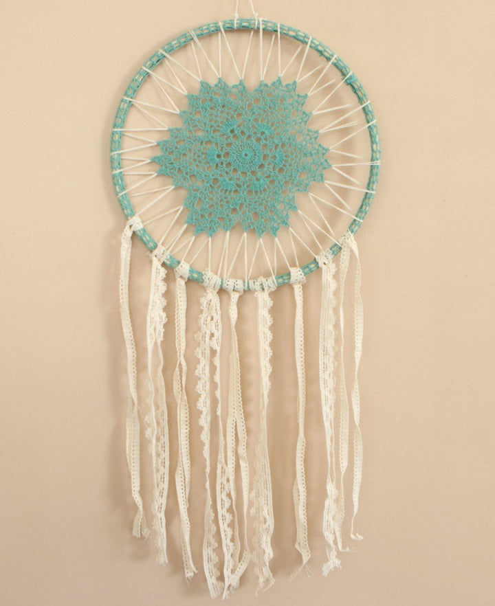 Mandala Inspired Crochet Wall Hanging - Posters, Prints, & Visual Artwork Teal