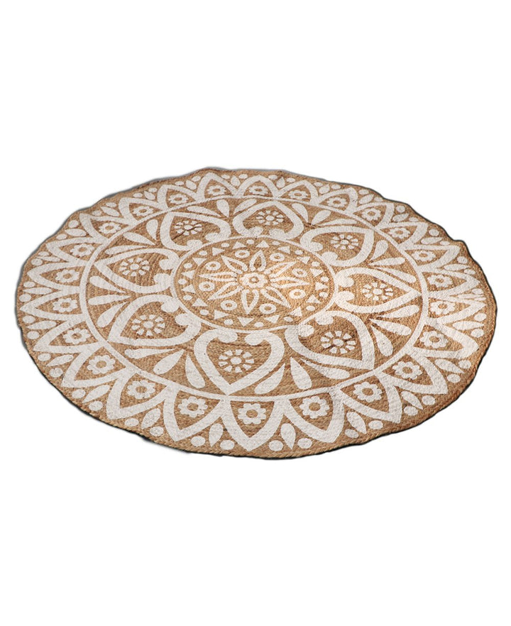 Mandala Print Spiral Jute Rug - Rugs