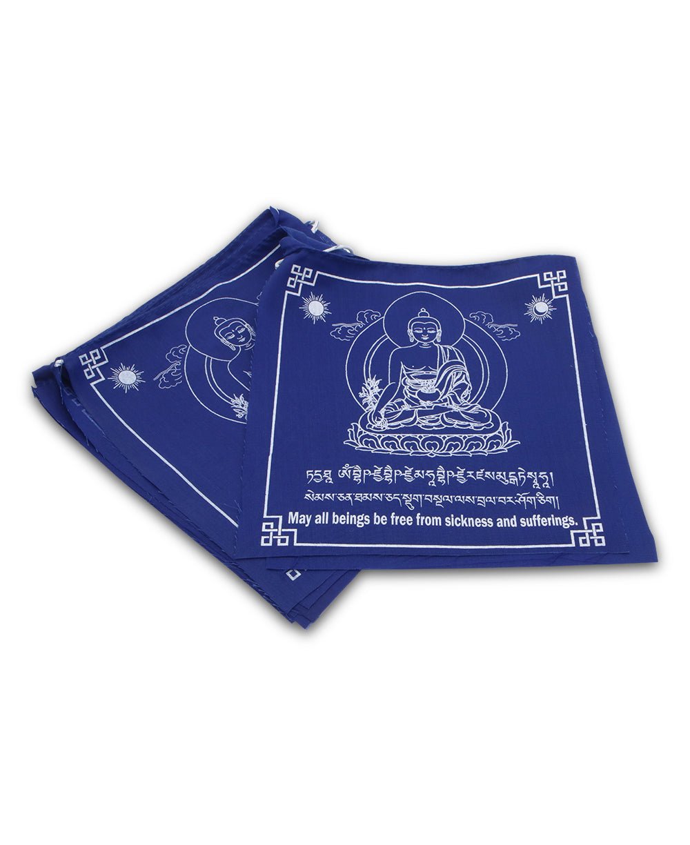 Medicine Buddha Blue Prayer Flags - Decor
