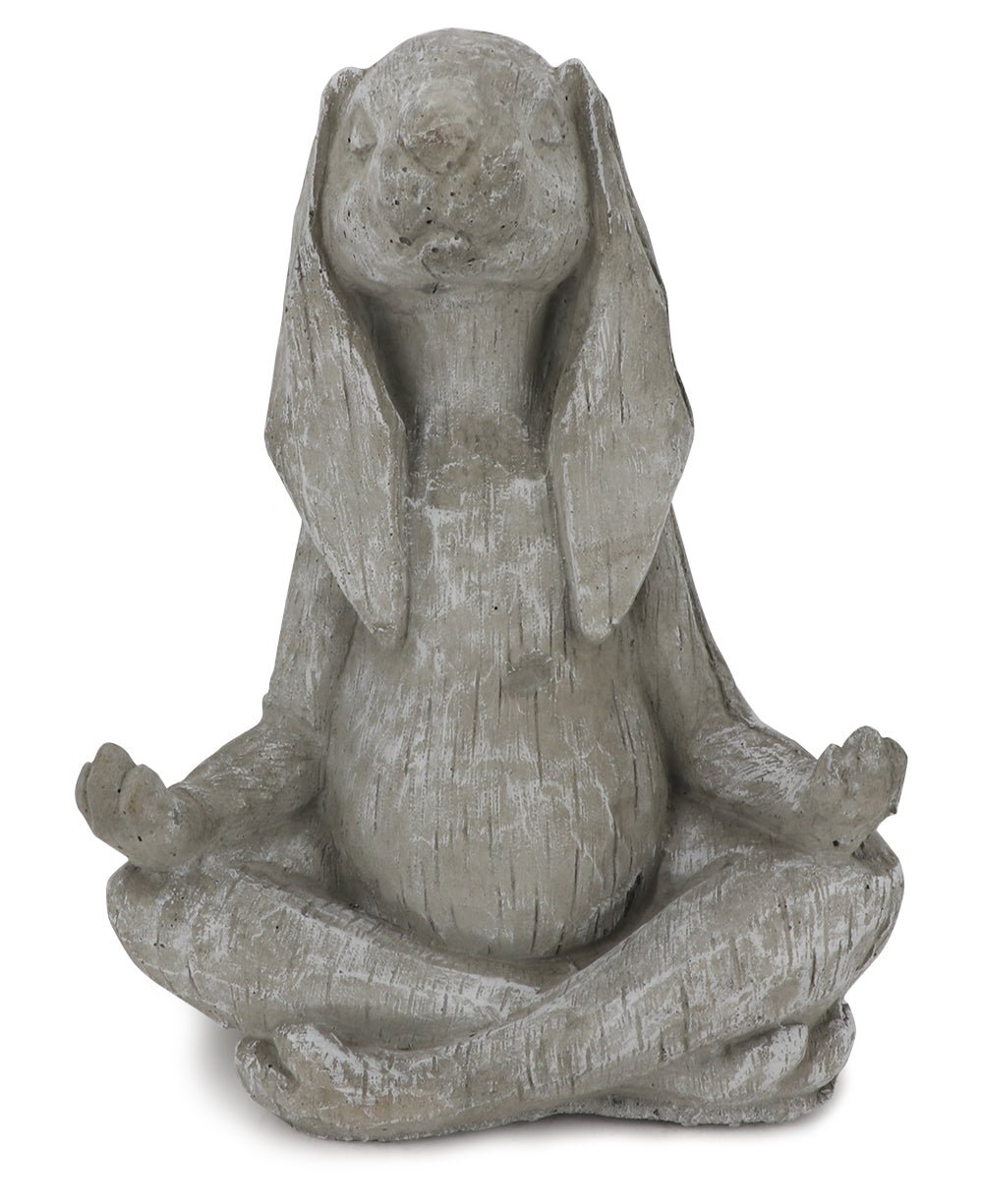 Meditating Yoga Bunny Rabbit Concrete Garden Statue Made in USA - Sculptures & Statues