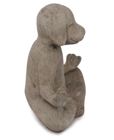Meditating Zen Yoga Dog Cast Stone Statue USA Made - Sculptures & Statues