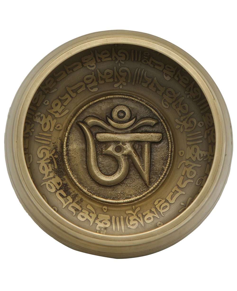 Meditation Singing Bowl with Tibetan Om Symbol - Bowls