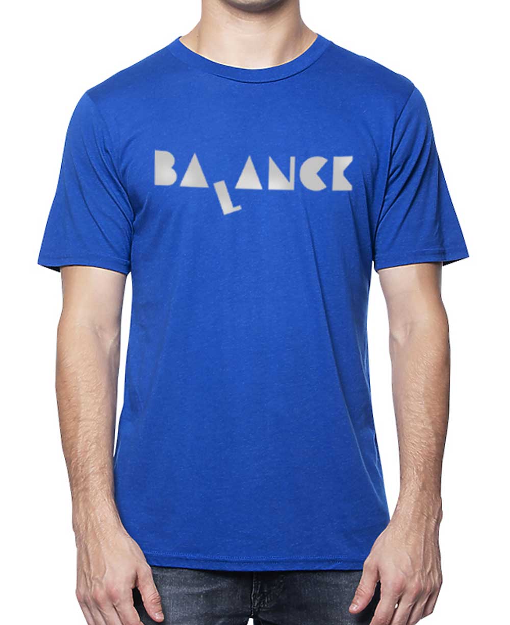 Men’s Balance Organic Cotton And Bamboo Blue T-Shirt, Made in USA S