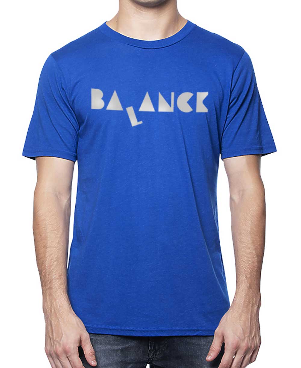 Men’s Balance Organic Cotton And Bamboo Blue T-Shirt, Made in USA - Shirts & Tops S