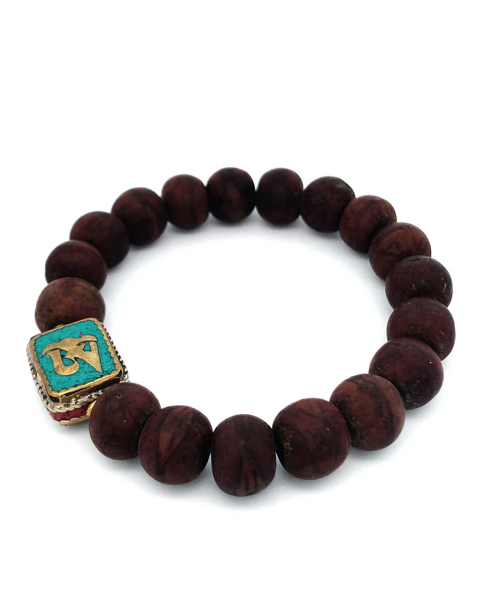 Men's Bodhi Seed Tibetan Om Stretch Bracelet - Bracelets