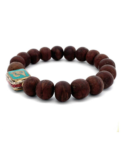 Men's Bodhi Seed Tibetan Om Stretch Bracelet - Bracelets