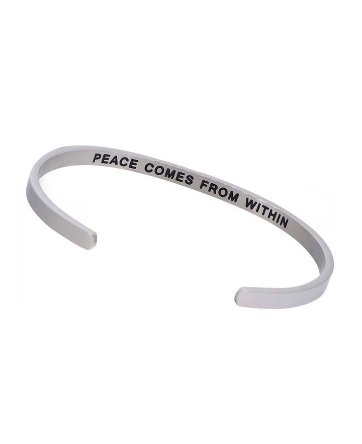 Men's Cuff Bracelet, Peace Comes From Within - Bracelets