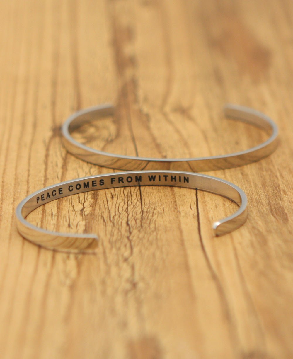 Men's Cuff Bracelet, Peace Comes From Within - Bracelets
