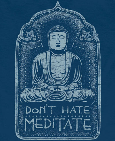 Men’s Don’t Hate Meditate Buddha T-shirt - Shirts & Tops S