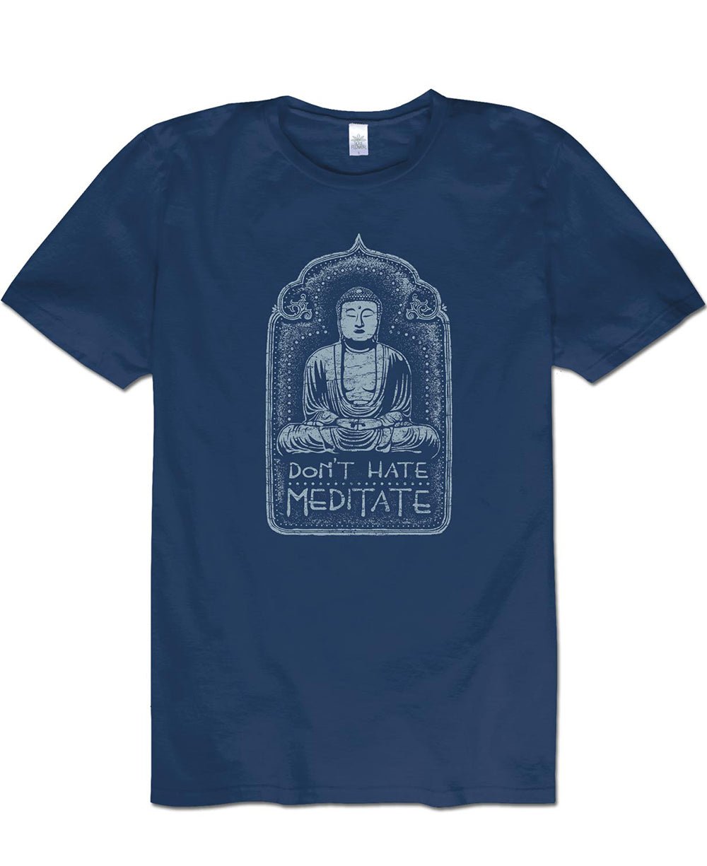 Men’s Don’t Hate Meditate Buddha T-shirt - Shirts & Tops S