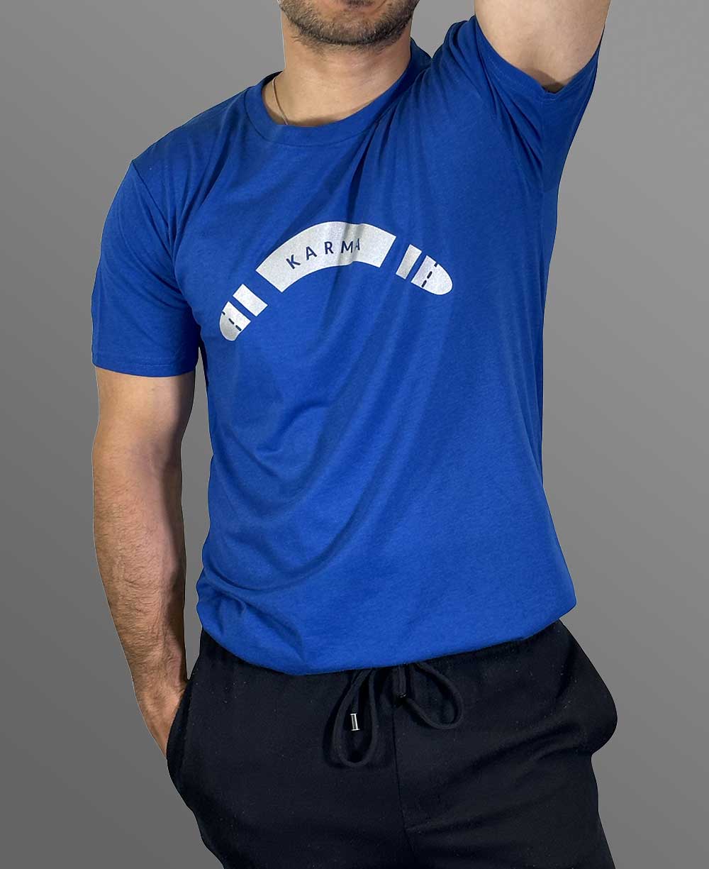 Men’s Karma Organic Cotton And Bamboo Blue T-Shirt, Made in USA - Shirts & Tops S