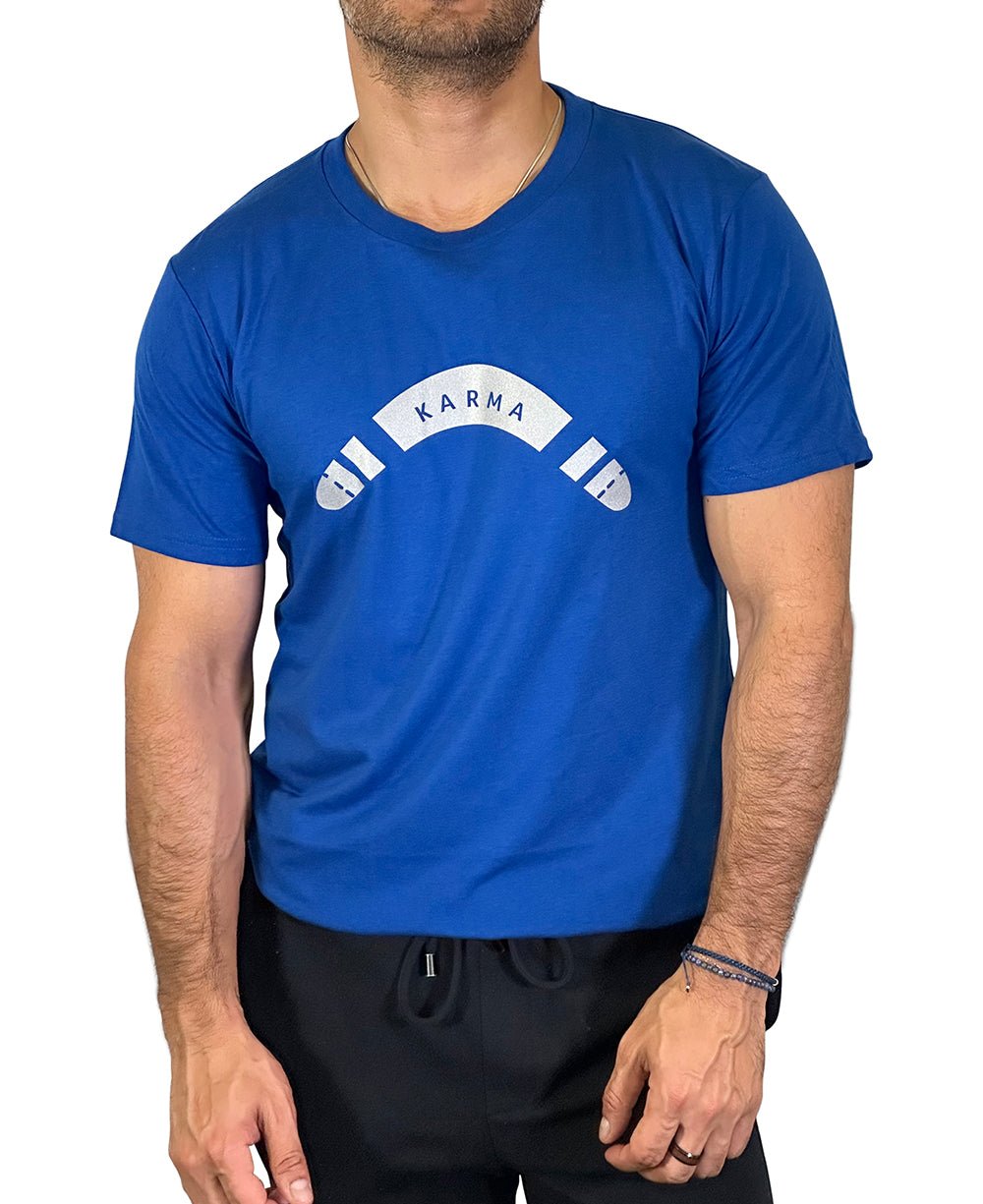 Men’s Karma Organic Cotton And Bamboo Blue T-Shirt, Made in USA - Shirts & Tops S