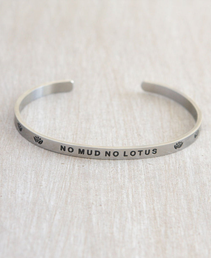 Men’s No Mud No Lotus Cuff Bracelet -