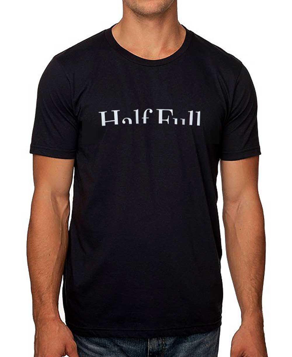 Men’s Organic Cotton Inspirational Half Full T-Shirt, USA - Shirts & Tops S