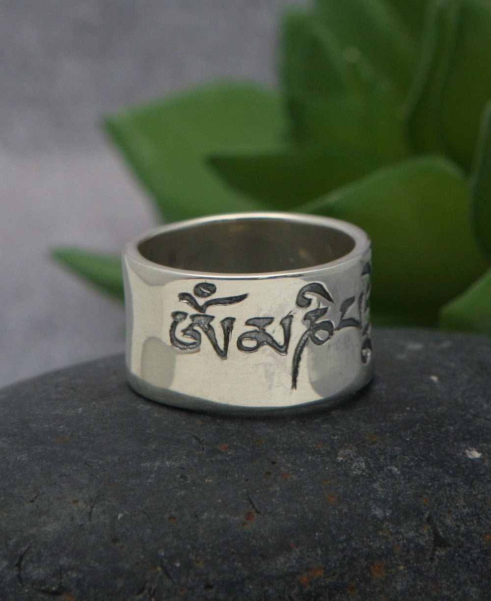 Men’s Sterling Silver Engraved Mantra Ring - Jewelry Size 11