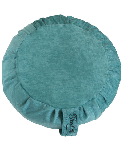 Mid-Century Mod Chenille Zafu Cushion - Massage Cushions Turquoise