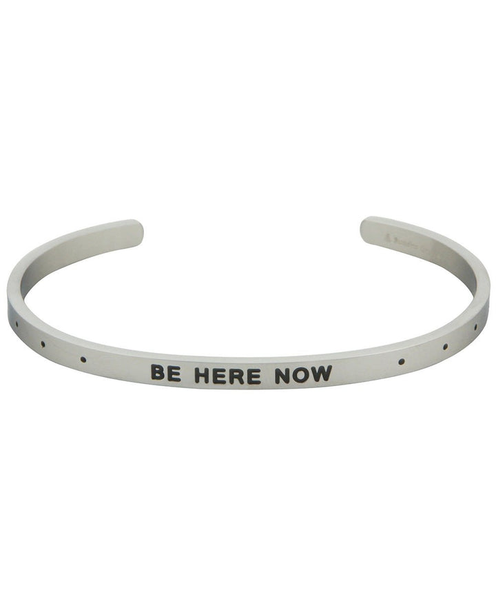 Mindful Meditational Cuff Bracelet, Be Here Now - Bracelets