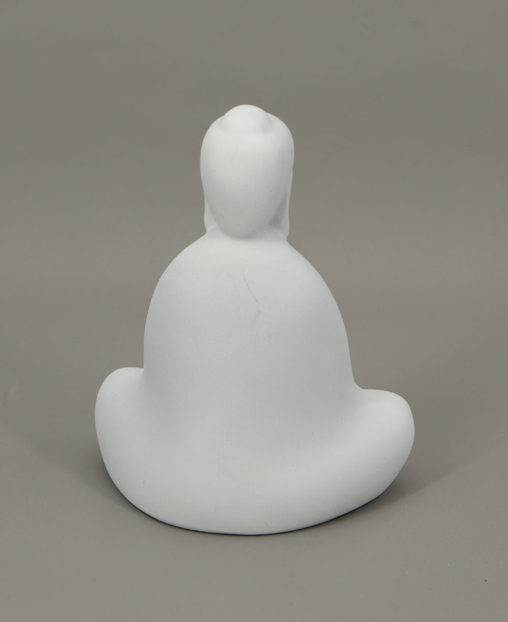 Minimalist Abstract Meditating Buddha Statue in White - Sculptures & Statues