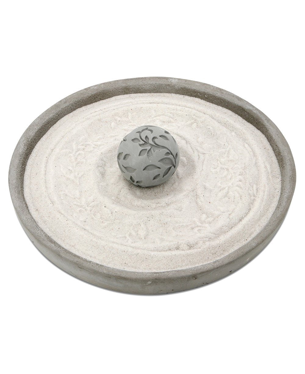 Minimalist Floral Orb Cast Stone Zen Garden -