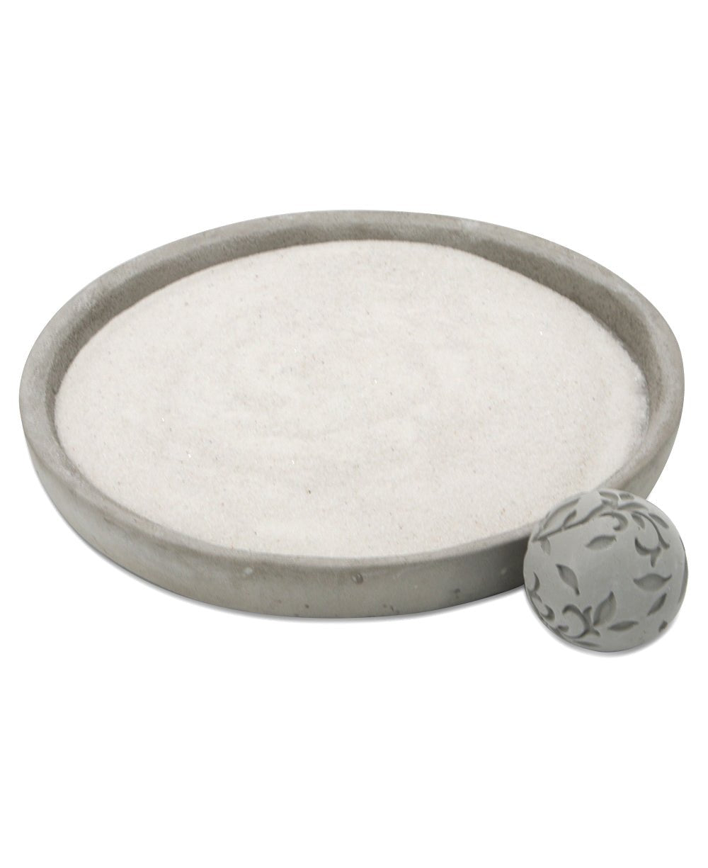 Minimalist Floral Orb Cast Stone Zen Garden -
